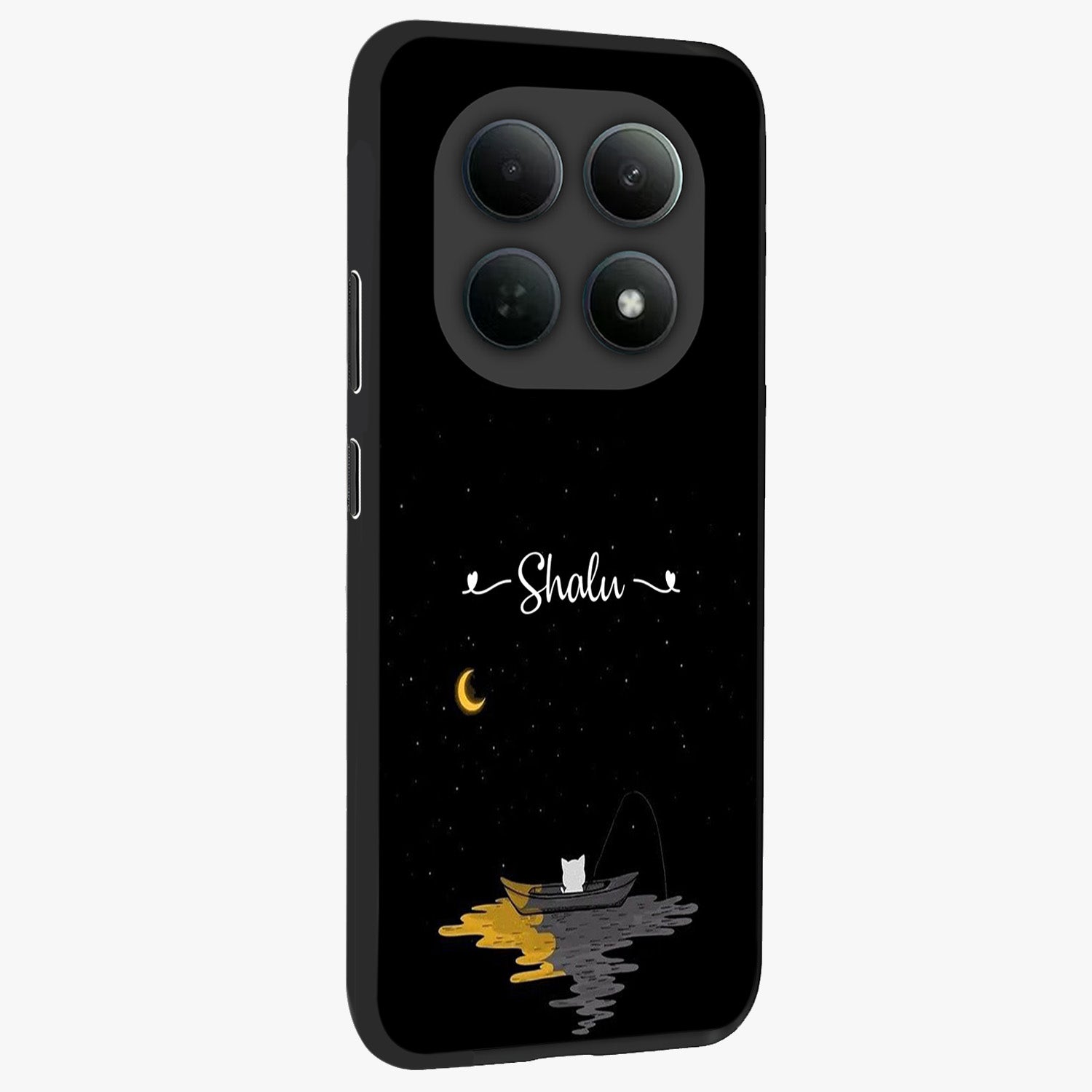 Silent Night Row Glass Case upright view showcasing tranquil night artwork with serene landscape theme.