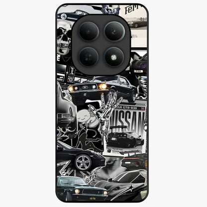 Aesthetic Dark Love Glass Case showing flat back view with dark romantic artwork and glossy glass finish.