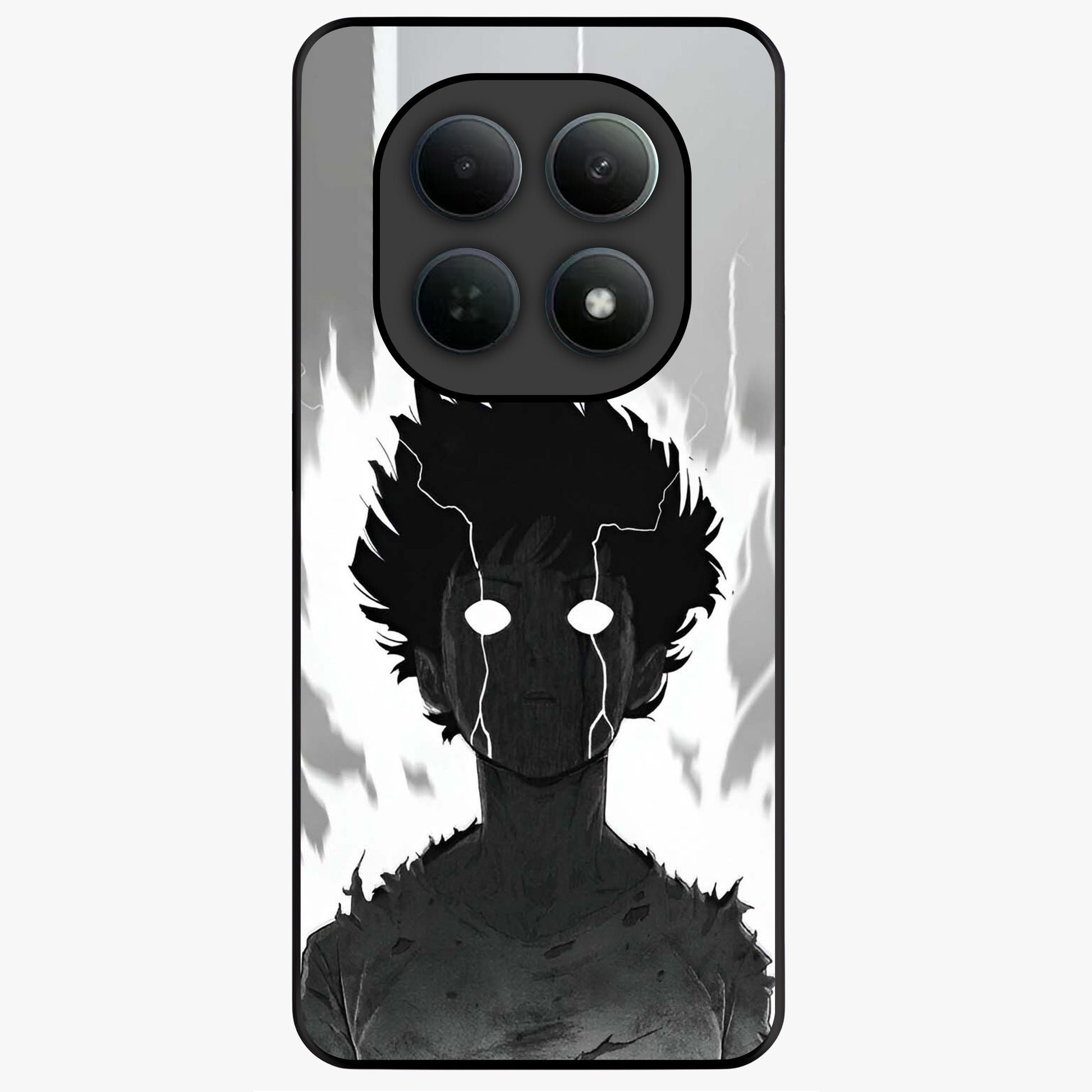 Awakened Inner Rage Glass Case showing flat back view with intense artistic artwork and glossy glass finish.
