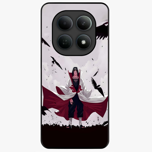 Crimson Crow Ascension Glass Case showing flat back view with mystical crow artwork and glossy glass finish.