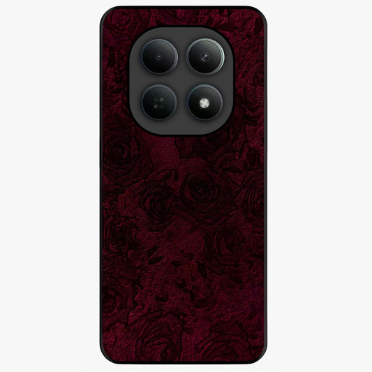 Crimson Fade Flow Glass Case showing flat back view with flowing crimson gradient artwork and glossy glass finish.