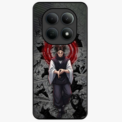 Cursed Ritual Ascension Glass Case showing flat back view with dark ritual themed artwork and glossy glass finish.