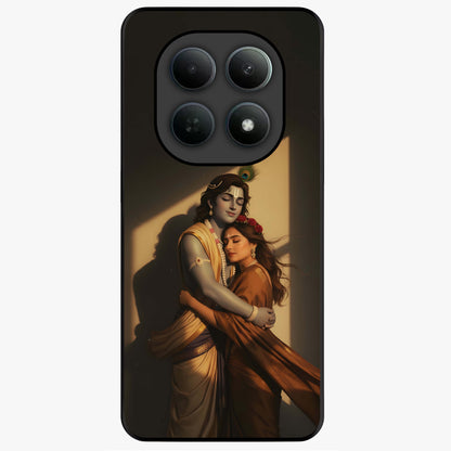 Divine Eternal Love Glass Case showing flat back view with spiritual love themed artwork and glossy glass finish.