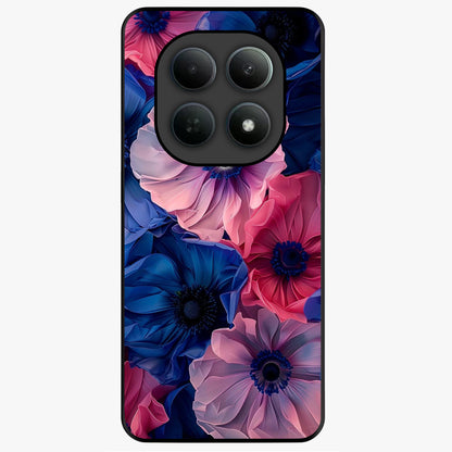 Flower Paper Art Pattern Glass Case showing flat back view with paper cut style floral artwork and glossy glass finish.