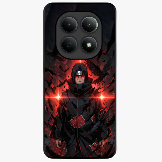 Focused Blade Discipline Glass Case showing flat back view with warrior sword themed artwork and glossy glass finish.