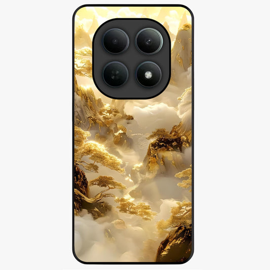 Gates Of Illumination Glass Case showing flat back view with mystical illuminated gate artwork and glossy glass finish.