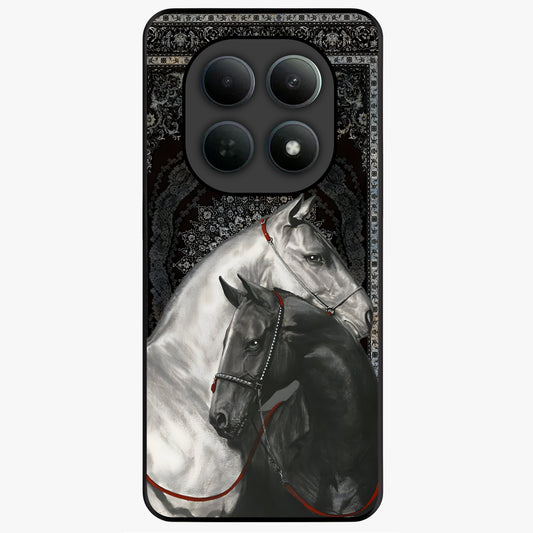 Majestic Ride Legacy Glass Case showing flat back view with powerful automotive inspired artwork and glossy glass finish.