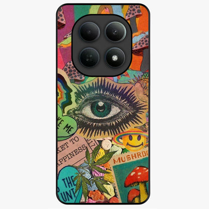 Mystic Eye Wonderland Glass Case showing flat back view with mystical eye themed artwork and glossy glass finish.