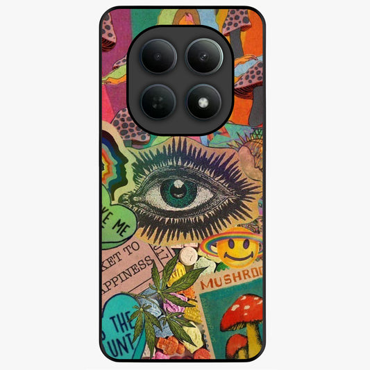 Mystic Eye Wonderland Glass Case showing flat back view with mystical eye themed artwork and glossy glass finish.