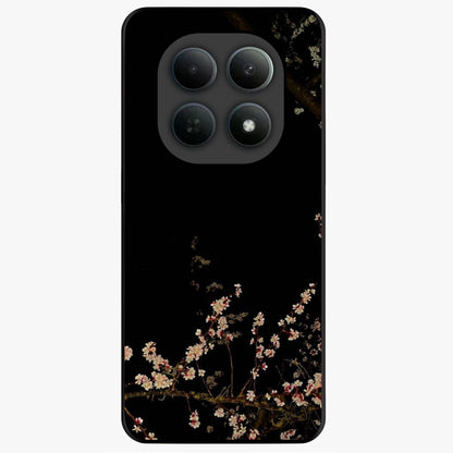 Petal Moon Light With Custom Name Glass Case showing flat back view with floral moonlight artwork and personalized name design.