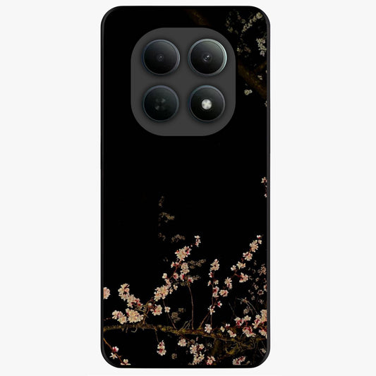 Petal Moon Light With Custom Name Glass Case showing flat back view with floral moonlight artwork and personalized name design.