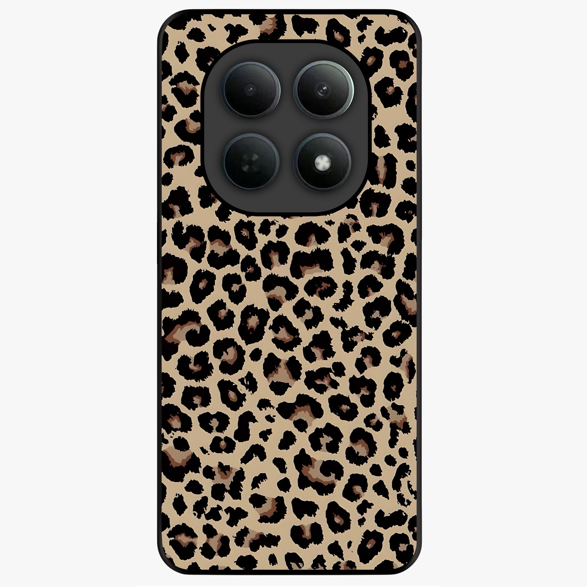 Savage Chic Pattern Glass Case showing flat back view with stylish patterned artwork and glossy glass finish.