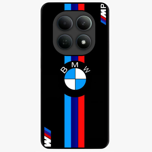 Turbo BMW Beast Glass Case showing flat back view with high performance sports car artwork and glossy glass finish.