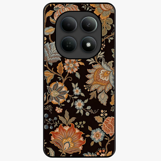Vintage Floral Dream Glass Case showing flat back view with classic floral artwork and glossy glass finish.