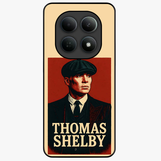 Vintage Mafia Authority Glass Case showing flat back view with bold vintage mafia inspired artwork and glossy glass finish.