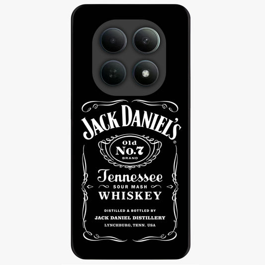 Vintage Whiskey Heritage Glass Case showing flat back view with classic whiskey inspired artwork and glossy glass finish.