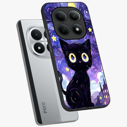 Abstract Cat Art Glass Case displayed in angled mockup highlighting modern abstract cat artwork and sleek glass surface.