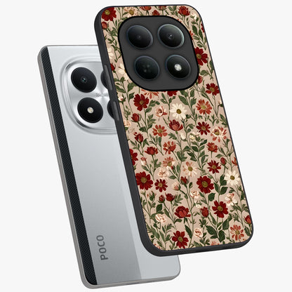 Biege Flower With Leaf Glass Case displayed in angled mockup highlighting minimal floral leaf design and elegant aesthetic.