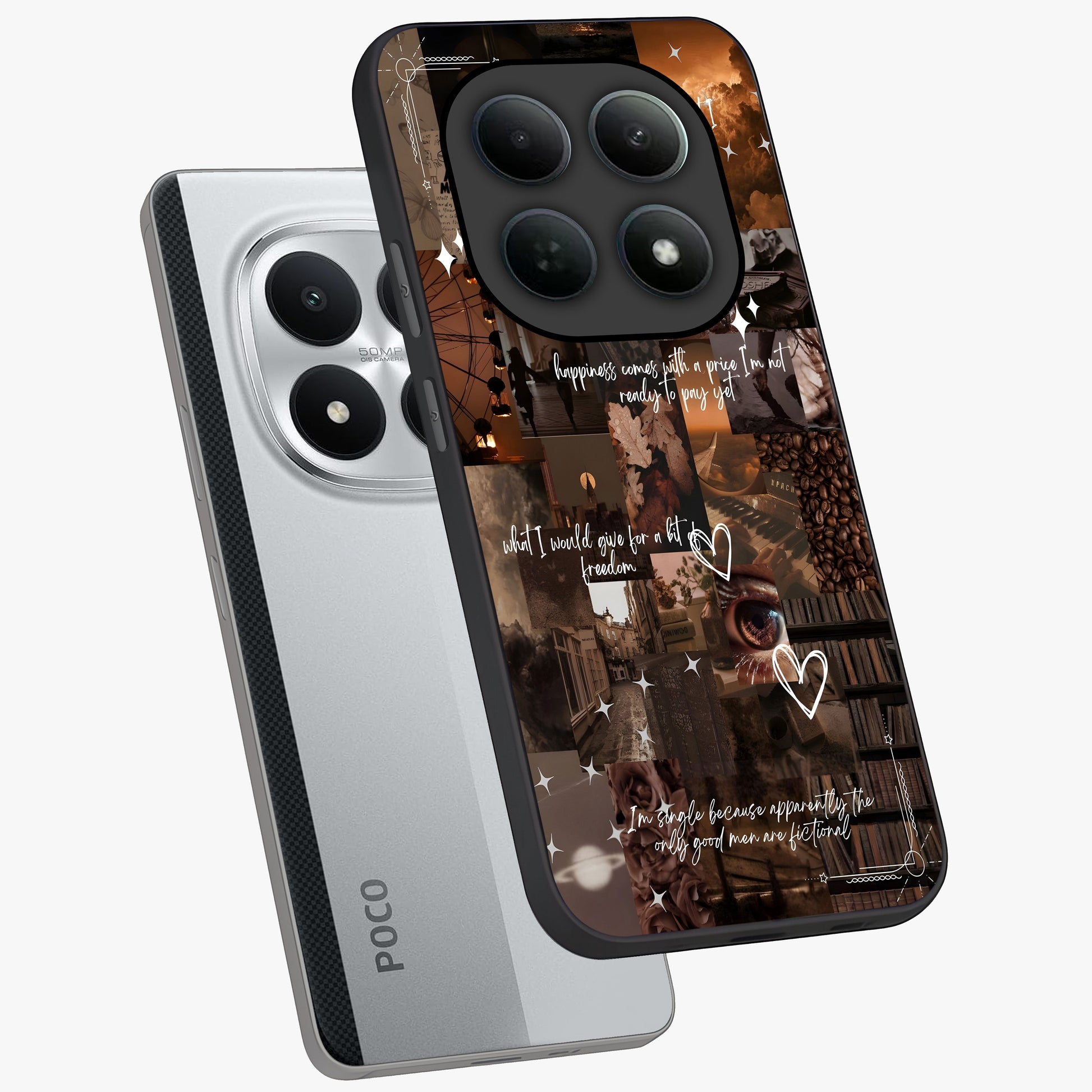 Bittersweet Aesthetic Chaos Glass Case displayed in angled mockup highlighting expressive abstract artwork and edgy aesthetic theme.
