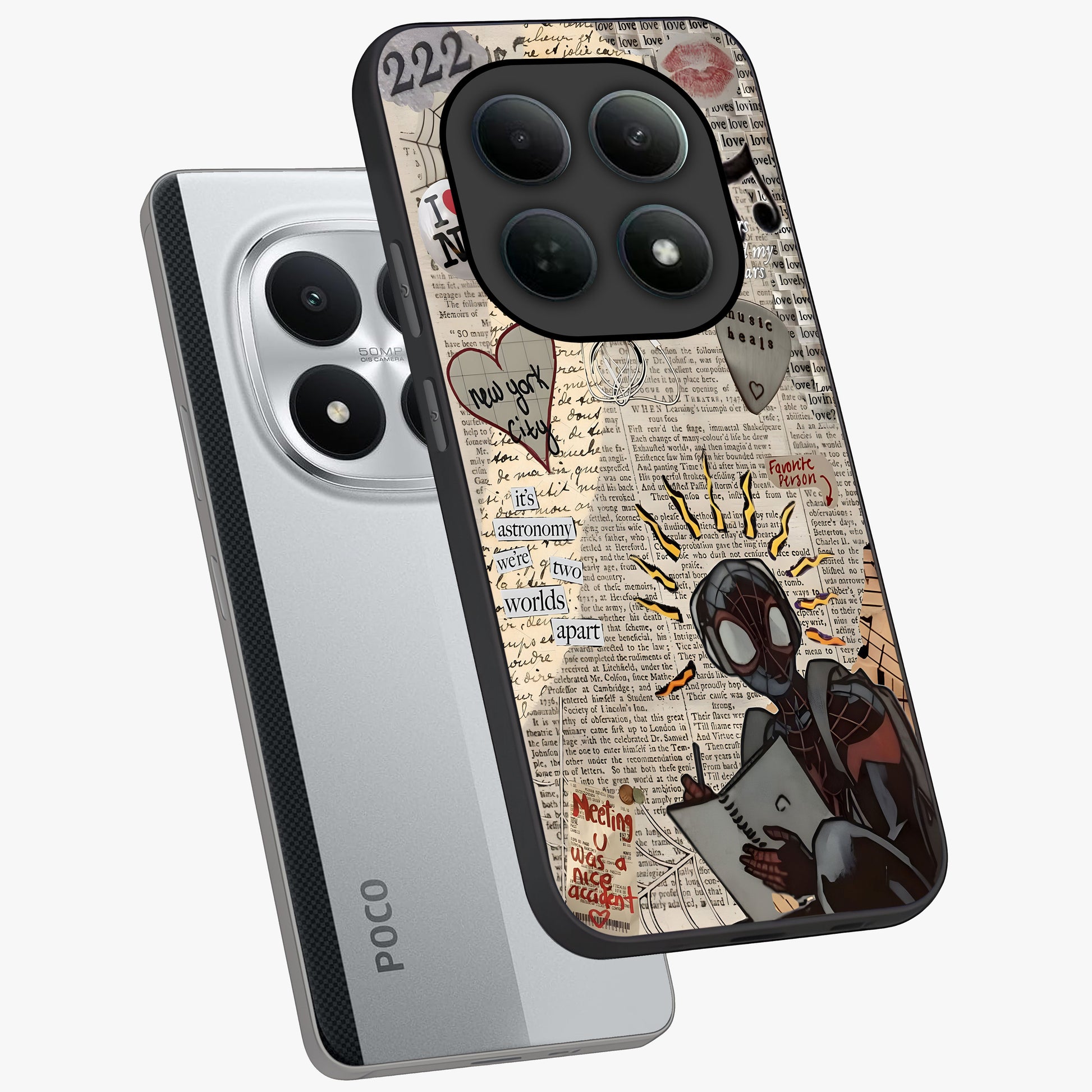 City Dream Sketch Glass Case displayed in angled mockup highlighting minimal city illustration with aesthetic sketch style.