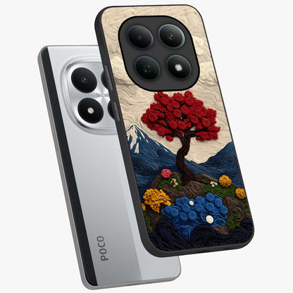 Eternal Nature Tapestry Glass Case displayed in angled mockup highlighting detailed botanical pattern with artistic aesthetic.