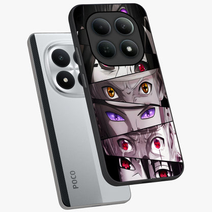 Eyes of Destiny Glass Case displayed in angled mockup highlighting bold eye illustration with mystical aesthetic style.