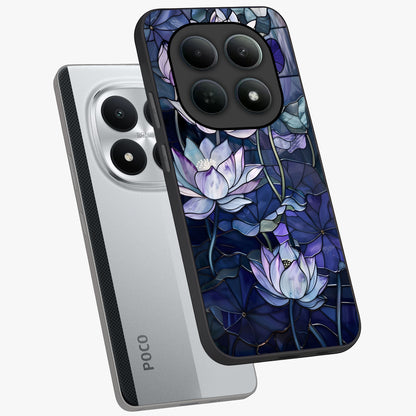 Gloss Petal Rush Glass Case displayed in angled mockup highlighting vibrant petal design with elegant floral aesthetic.