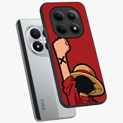 Luffy X Spirit Glass Case displayed in angled mockup highlighting powerful anime design with energetic action aesthetic.