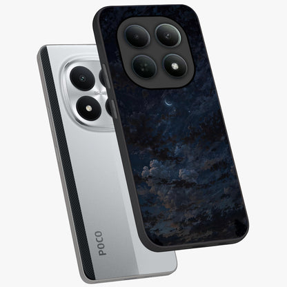 Lunar Veil Silence Glass Case displayed in angled mockup highlighting soft lunar design with peaceful celestial aesthetic.
