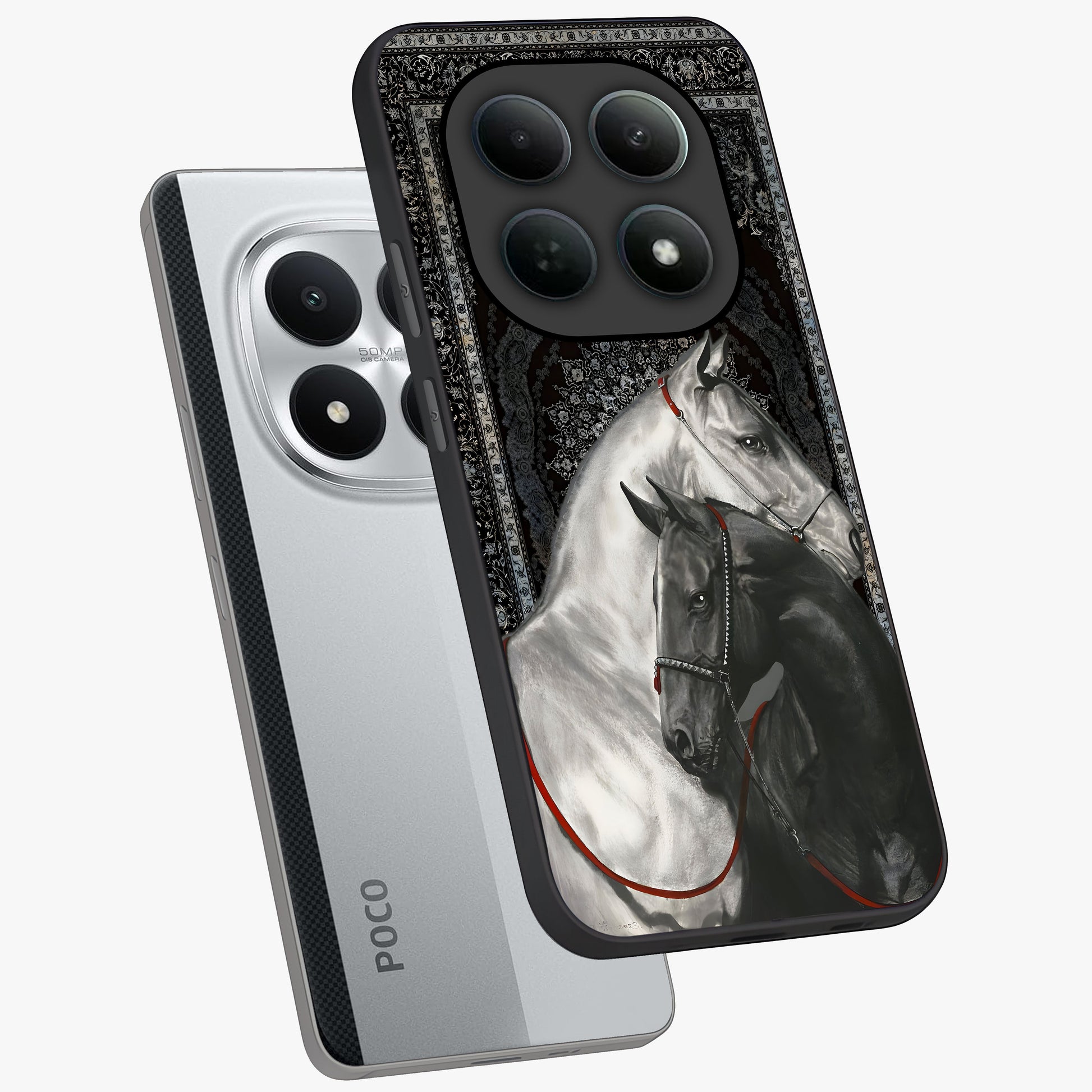 Majestic Ride Legacy Glass Case displayed in angled mockup highlighting sleek vehicle design with bold racing aesthetic.