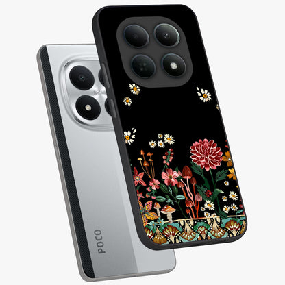 Midnight Bloom Pattern Glass Case displayed in angled mockup highlighting elegant flower design with midnight aesthetic style.