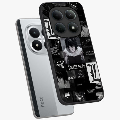 Midnight Chaos Mind Glass Case displayed in angled mockup highlighting chaotic artistic design with dramatic midnight aesthetic.