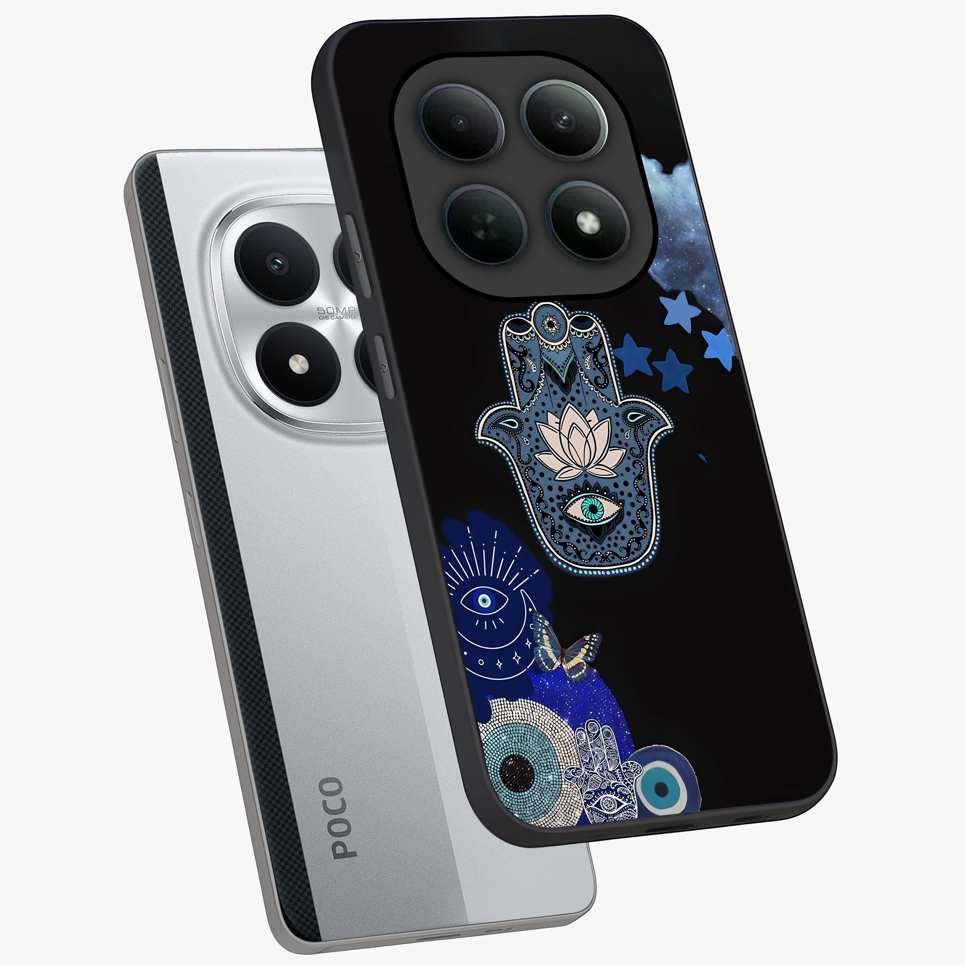 Mystic Hand Aura Glass Case displayed in angled mockup highlighting magical aura design with spiritual aesthetic style.