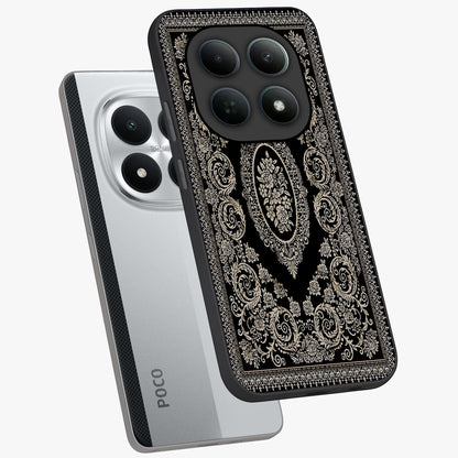 Noir Bloom Elegance Glass Case displayed in angled mockup highlighting refined flower design with stylish noir aesthetic.