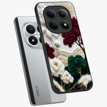 Radiant Bloom Elegance Glass Case displayed in angled mockup highlighting graceful floral design with radiant aesthetic style.