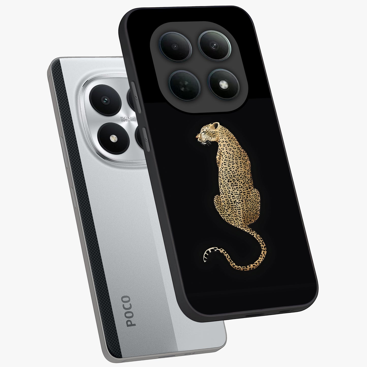 Regal Leopard Glass Case displayed in angled mockup highlighting powerful animal illustration with stylish wild aesthetic.