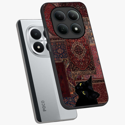 Regal Magic Cat Apple Glass Case displayed in angled mockup highlighting whimsical feline design with fantasy aesthetic.