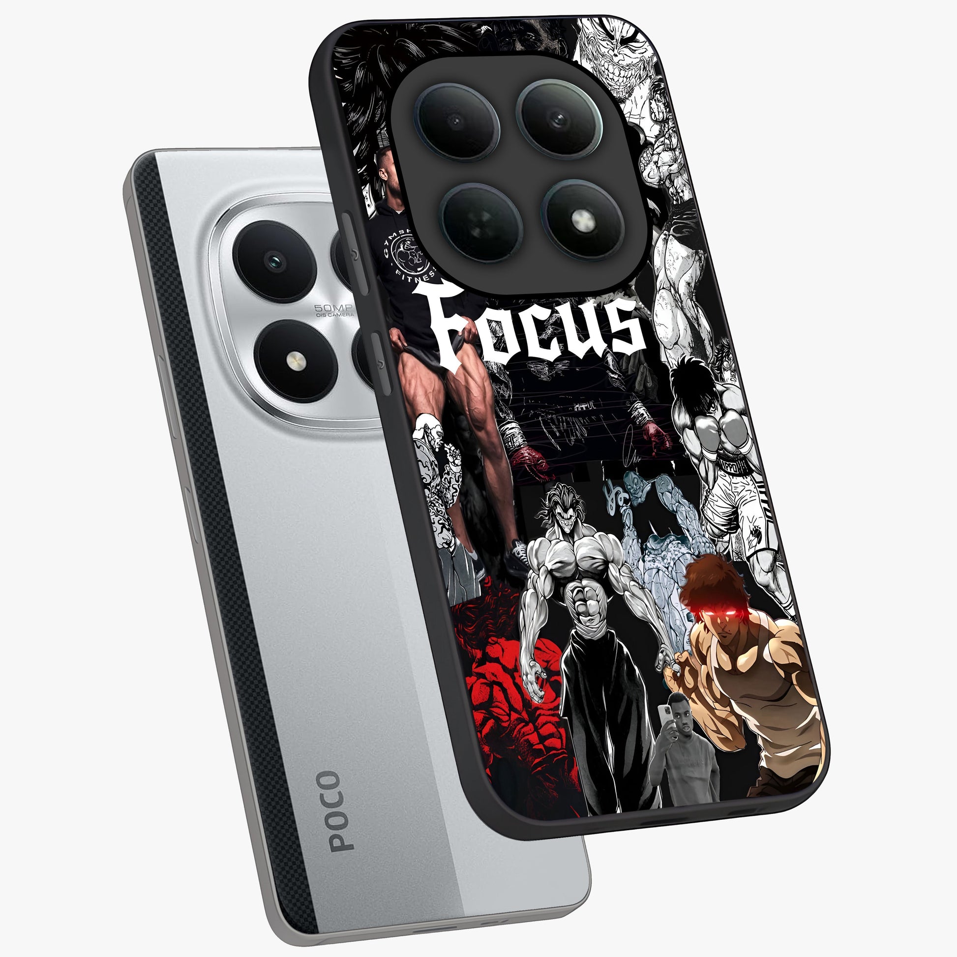 Relentless Power Focus Glass Case displayed in angled mockup highlighting bold statement design with modern aesthetic style.