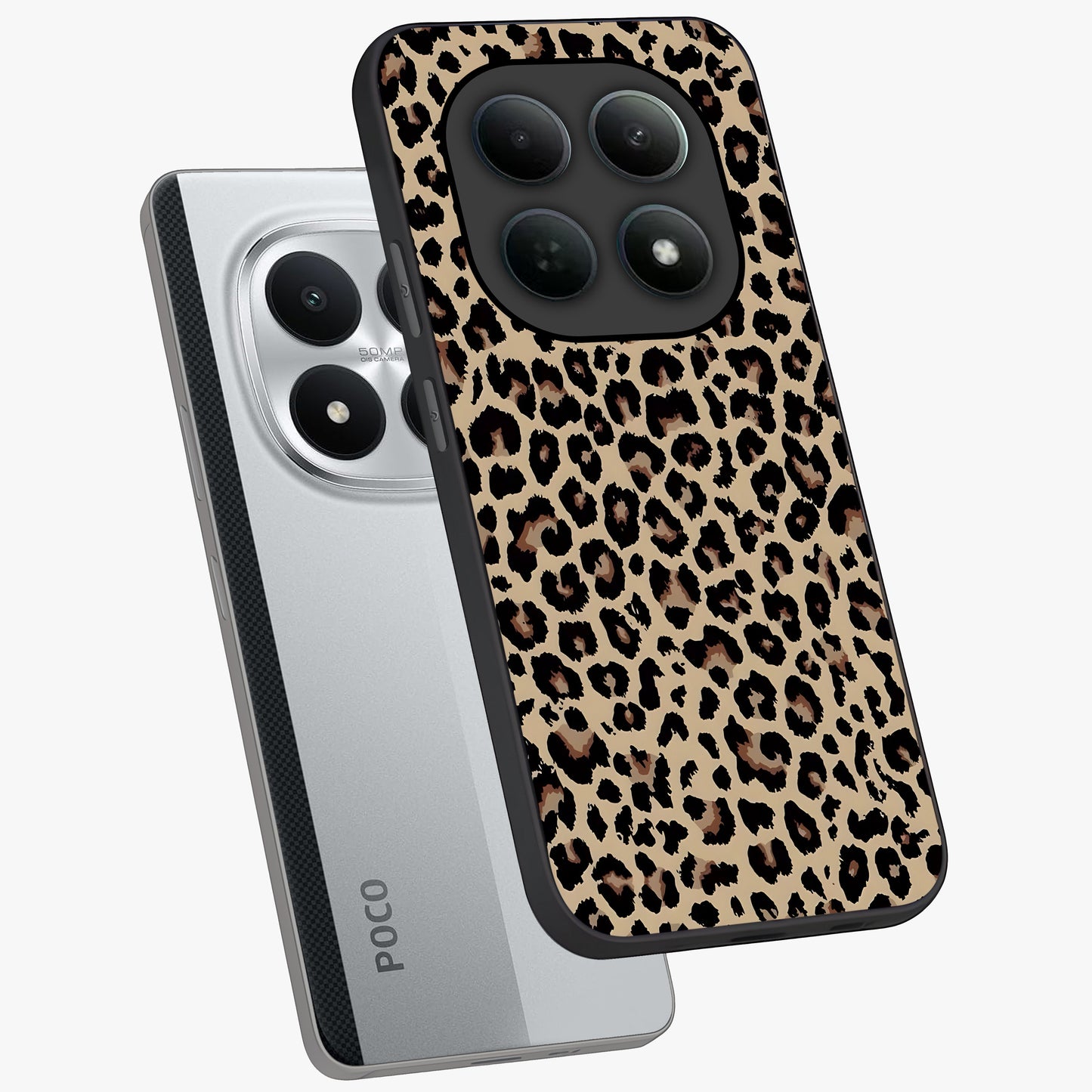 Savage Chic Pattern Glass Case displayed in angled mockup highlighting bold fashion inspired design with chic aesthetic.