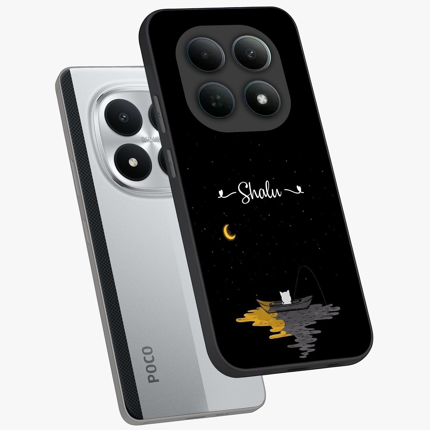 Silent Night Row Glass Case displayed in angled mockup highlighting peaceful evening design with dreamy night aesthetic.
