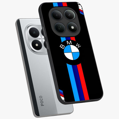Turbo BMW Beast Glass Case displayed in angled mockup highlighting sleek racing car design with bold automotive aesthetic.