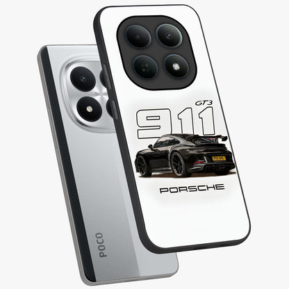 Turbo Legacy Icon Glass Case displayed in angled mockup highlighting dynamic automotive design with performance aesthetic.