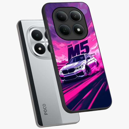 Velocity Drift Pulse Glass Case displayed in angled mockup highlighting dynamic drift design with sporty automotive aesthetic.