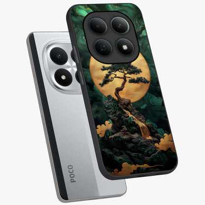 Zen Moon Rise Glass Case displayed in angled mockup highlighting peaceful lunar design with zen aesthetic style.