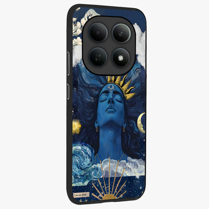 Aesthetic Lord Shiva Glass Case upright view showcasing powerful Lord Shiva artwork with devotional theme.