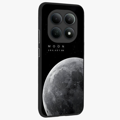 Cosmic Moon Glow Glass Case upright view showcasing luminous moon illustration with dreamy cosmic style.