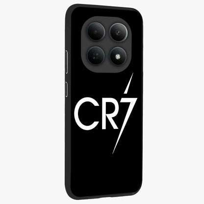 Cr7 Elite Strike Glass Case upright view showcasing energetic football inspired design with modern sports aesthetic.