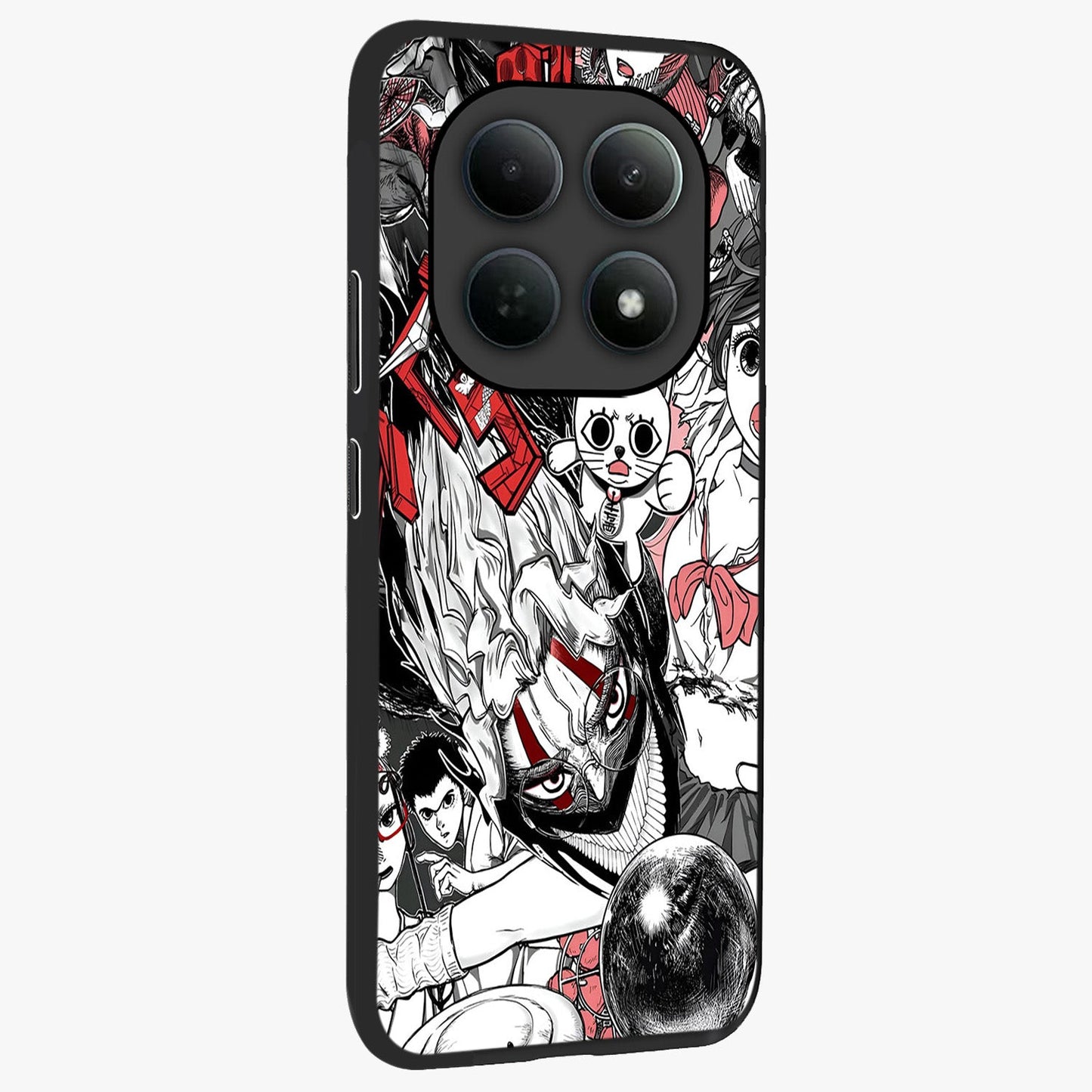 Crimson Chaos Panel Glass Case upright view showcasing intense crimson artwork with dramatic aesthetic style.