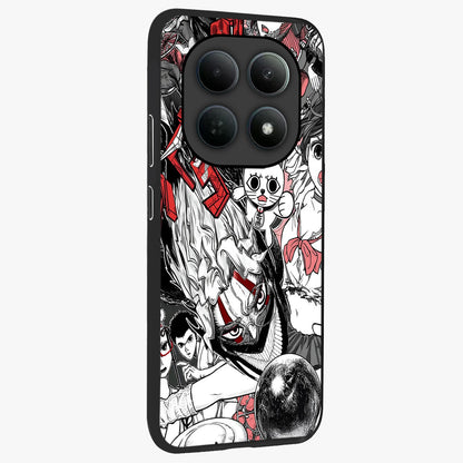 Crimson Chaos Panel Glass Case upright view showcasing intense crimson artwork with dramatic aesthetic style.