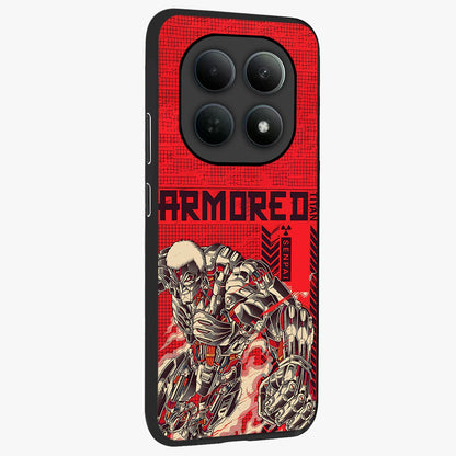 Crimson Mecha Titan Glass Case upright view showcasing dynamic robotic titan design with sci-fi inspired theme.